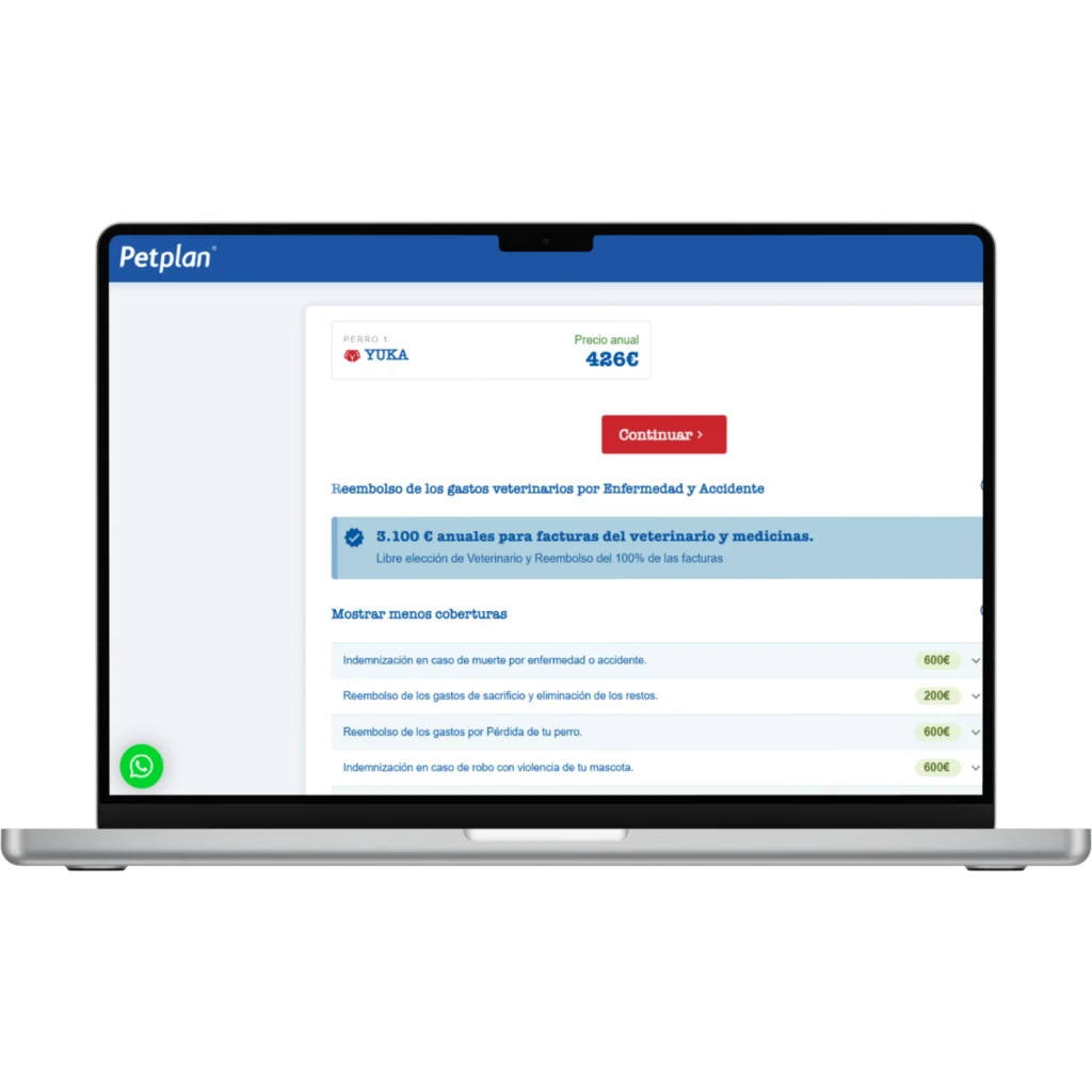 Precio seguro Petplan para Yuka